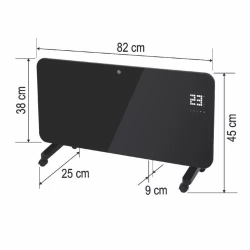 HOME FK431WIFI smart konvektor fűtőtest, 2000 W, LED kijelző, digitális termosztát, IPX4, applikáció, falra is szerelhető