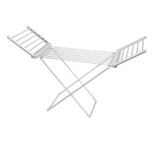 Home FTW11 Fűtött, elektromos ruhaszárító, 230 W, alumínium, összecsukható, 50 °C állandó hőmérséklet, vízálló kapcsoló, IPX2