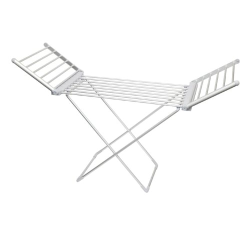 Home FTW11 Fűtött, elektromos ruhaszárító, 230 W, alumínium, összecsukható, 50 °C állandó hőmérséklet, vízálló kapcsoló, IPX2