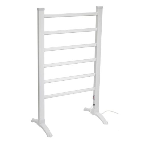 Home FTW22 Fűtött, elektromos ruhaszárító, 90 W, alumínium, szabadon álló kivitel, 50 °C állandó hőmérséklet, vízálló kapcsoló, IPX2