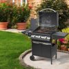 Home GRG01 gázgrill, 3 főégővel, 1 oldalégővel, 3,2 kW teljesítmény égőnként, nyomásszabályozó készlettel