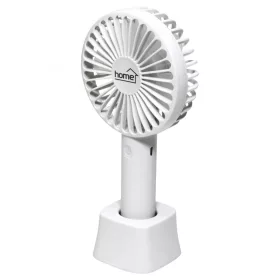   Home HF 9/WH kézi, tölthető ventilátor, 4 W, 10 cm-es lapátátmérő, 3 fokozat, 1200 mAh Li-ion akkumulátor, asztali tartó, fehér