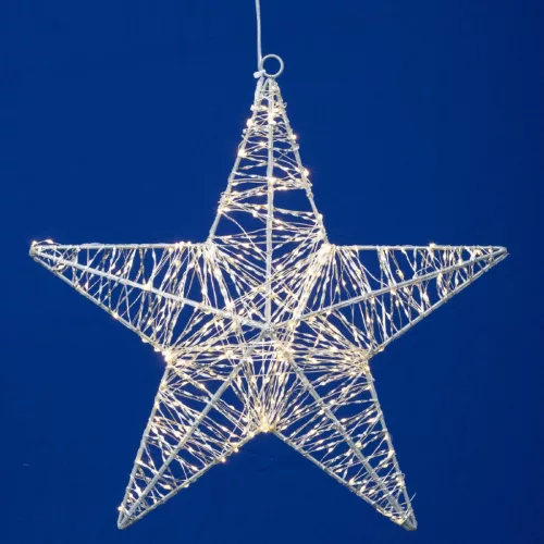 Home KAD40 csillag fém dekoráció, 320db melegfehér micro LED, fém kivitel, 5m tápkábel, adapteres tápellátás, beltéri kivitel