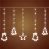 Home KAF 11/WH micro LED-es figurás fényfüggöny, 2 m / 186 db hidegfehér LED, harang / fenyő / csillag figurákkal, hálózati adapter, kül- és beltéri kivitel