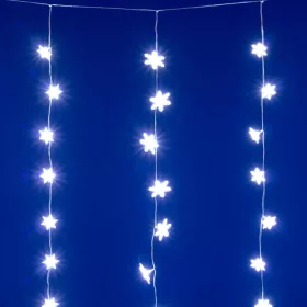   HOME KAF50WH LED-es hópehely fényfüggöny, 1,35 m, 50 db hidegfehér LED, hálózati tápellátás, beltéri kivitel