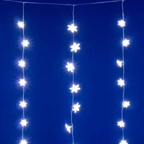   HOME KAF50WH LED-es hópehely fényfüggöny, 1,35 m, 50 db hidegfehér LED, hálózati tápellátás, beltéri kivitel