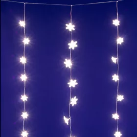  HOME KAF50WW LED-es hópehely fényfüggöny, 1,35 m, 50 db melegfehér LED, hálózati tápellátás, beltéri kivitel