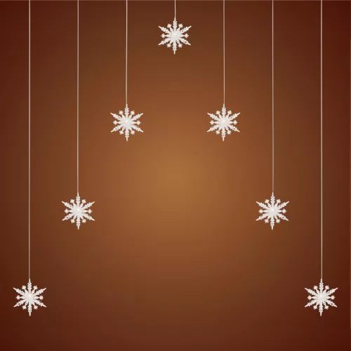 Home KAF7WW akril hópehely fényfüggöny, kül- és beltéri kivitel, 7 db melegfehér LED, szélesség 1,2 m