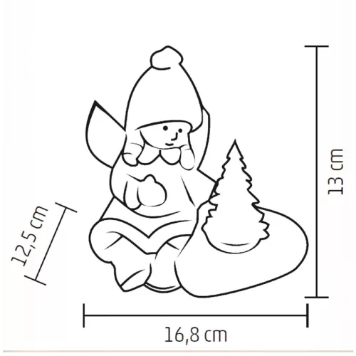 Home KDC 13 LED-es kerámia angyal figura, 1 db LED, fenyőfa