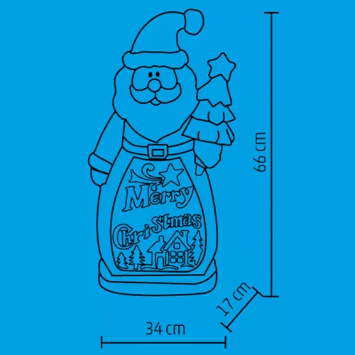 Home KDC 48 LED-es kerámia Mikulás figura, LED világítás