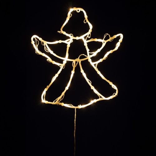 HOME KID501BWW LED-es angyal ablakdísz, 33x30 cm, 35 db melegfehér LED, időzítő, elemes tápellátás, beltéri kivitel