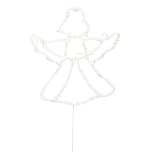 HOME KID501BWW LED-es angyal ablakdísz, 33x30 cm, 35 db melegfehér LED, időzítő, elemes tápellátás, beltéri kivitel