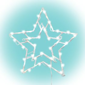   Home KID503WW csillag ablakdísz, kül- és beltéri kivitel, 35 db melegfehér LED, 2 tapadókorong, fehér tápkábel, 33 x 28 cm