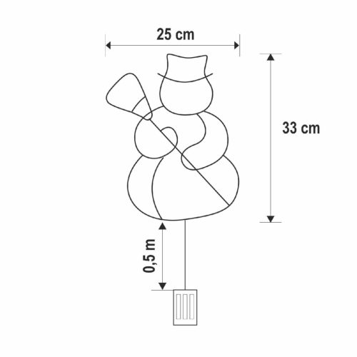 HOME KID507BWW hóember ablakdísz, 35 db melegfehér LED, időzítő, elemes, beltéri kivitel