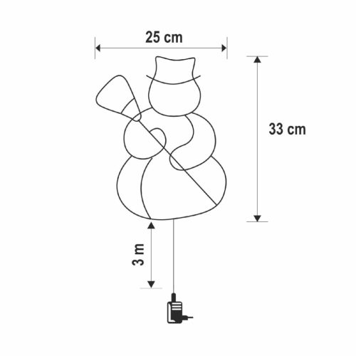 HOME KID507WW LED-es hóember ablakdísz, 35db melegfehér LED, időzítő, adapteres tápellátás, kül- és beléri kivitel