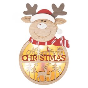   Home KLW 21 R ajtódísz, ablakdísz, fa, rénszarvas forma, 4 db LED, lézervágott, kapcsolható