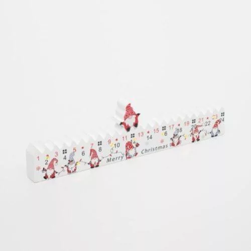 Home KLW25 LED-es adventi naptár, 7db LED világítás, fa alapanyag, elemes tápellátás, beltéri kivitel