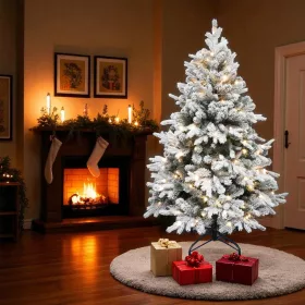   HOME KMF8LED210 havas műfenyő LED-ekkel, 210 cm, 350 db melegfehér LED, 3D+2D tűlevelek, fém talp, adapteres tápellátás, beltéri kivitel