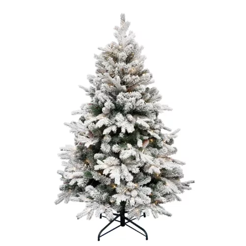 HOME KMF8LED240 havas műfenyő LED-ekkel, 460db melegfehér LED, 240cm magas, 144cm átmérő, 3D és 2D tűlevelek, hálózati tápellátás, beltéri kivitel