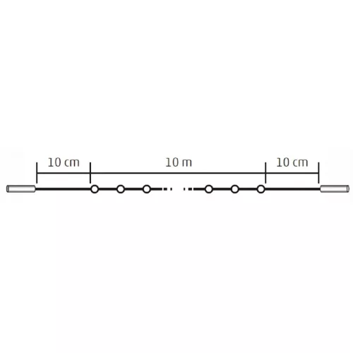 Home KSI 100/WW LED-es fényfüzér, 10 m / 100 db melegfehér LED, állófényű, fekete vezeték, kül- és beltéri kivitel