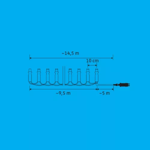iSparkle LEDS096V LED-es fényfüzér, 9,5 m / 96 db RGB LED, applikációval vezérelhető, smart, kül- és beltéri kivitel