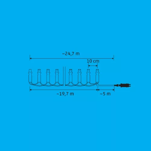 iSparkle LEDS198V LED-es fényfüzér, 19,7 m / 198 db RGB LED, applikációval vezérelhető, smart, kül- és beltéri kivitel
