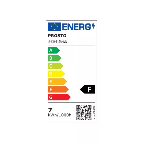 PROSTO LS-C38-E14-7-WW LED fényforrás, gyertya, 7W, E14, 3200K
