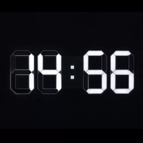 Home LTC 04 digitális, 3D LED ébresztőóra, 80 mm magas fehér kijelző, kitűnően leolvasható, háromféle fényerősség