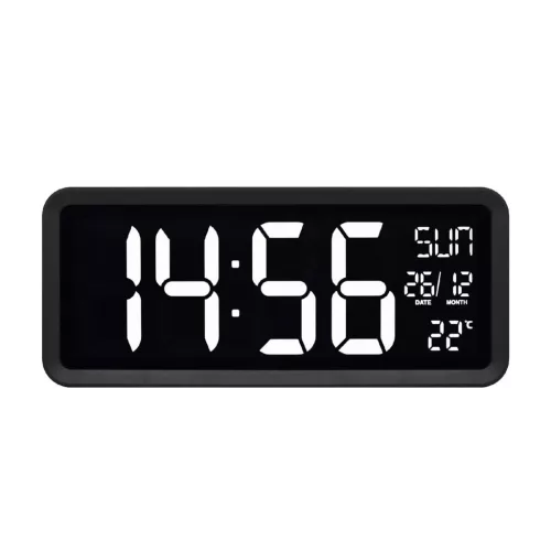 Home LTCJUMBO óra és hőmérő, asztali és fali óra, USB adapter hosszú, 2.5m vezetékkel, a környezethez alkalmazkodó fényerő