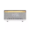 HOME LTCR06 multimédia lejátszó és ébresztőóra, 2x5 Watt, Qi telefontöltés, Bluetooth TWS, FM rádió, LED kijelző, beépített akkumulátor