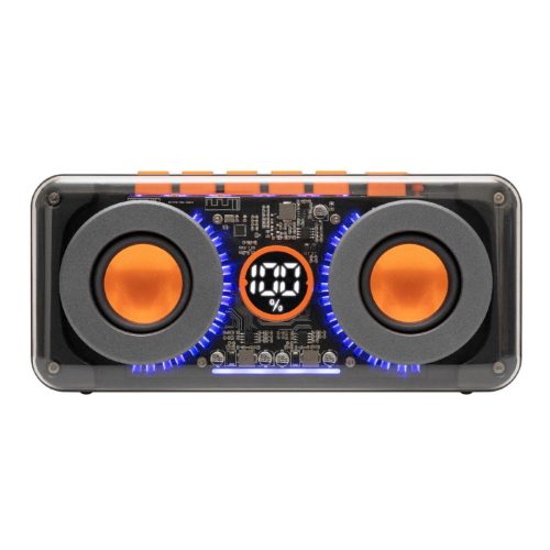 SAL MECHAPOWER vezeték nélküli hangszóró és multimédia-lejátszó, 2 x 10 W, RGB LED, BT TWS, USB-C, ~8 óra üzemidő, superbass mélysugárzó