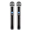 SAL MVN610 professzionális vezeték nélküli mikrofon szett, kb.50m hatótávolság, fém kézi mikrofonok, asztali profi vevőegység, automatikus párosítás, 2x100 UHF csatorna a zavarmentes vételért