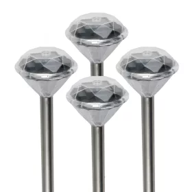   Home MX 802/4 napelemes kerti lámpa szett, 4 db, 1 db LED, fém és műanyag, automatikus, kristályszerű fej