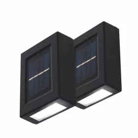   HOME MX658 napelemes falilámpa szett, 2db-os szett, 2db hidegfehér LED, cserélhető AA akkumulátor, fekete