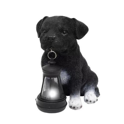 Home MX672 napelemes kerti lámpa, kutyák lámpással, 1db melegfehér LED, akkumulátor, műgyanta, 6 db-os display