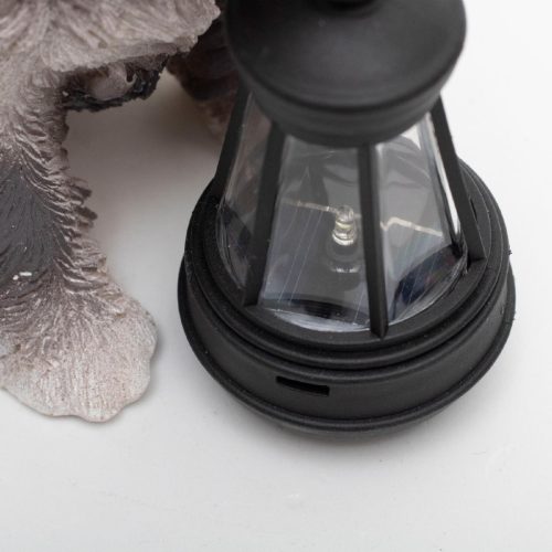 Home MX672 napelemes kerti lámpa, kutyák lámpással, 1db melegfehér LED, akkumulátor, műgyanta, 6 db-os display