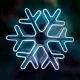 Home NEON 2 hókristály figura, LED-es neon fény, két oldalú, fém váz, IP44, kültéri, beltéri, jégkék