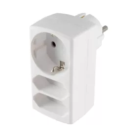   Home NV 131/WH hálózati elosztó, 3 aljzat, 2 EURO aljzat, 1 védőérintkezős aljzat (max. 3680W), fehér