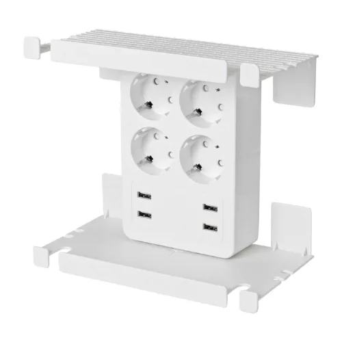 Home NV41USB tálcás USB-s elosztó, 4 földelt aljzat, 4 USB aljzat össz. 1,9A, elforgatható csatlakozódugó, max.3680W,