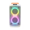 SAL PAR216WH party hangfal, 60 W, 2-utas bassz-reflex, 3 hangszóró, Bluetooth, MP3, digitális kijelző, LED fényeffekt, mikrofonnal