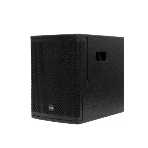 SAL PAS10W43S professzionális oszlopsugárzó hangrendszer, max. 800 W, 25cm mélysugárzó, 4x3” szélessávú satellit hangszóró, aktív zenekari hangdoboz, Bluetooth, fém állvány