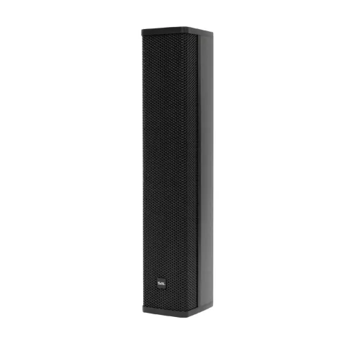 SAL PAS10W43S professzionális oszlopsugárzó hangrendszer, max. 800 W, 25cm mélysugárzó, 4x3” szélessávú satellit hangszóró, aktív zenekari hangdoboz, Bluetooth, fém állvány