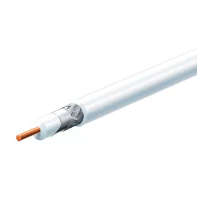   Home RG 6U/WH koax kábel, 75 Ohm, PVC és PE szigetelés, réz bevonatú acél ér, 48 szál rézharisnya, alumínium + PET fólia, 100m, fehér