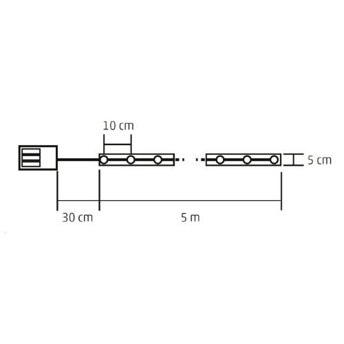 Home RLS5WW mintás LED szalag, 50 db micro LED, kül- és beléri kivitel, 5 m, ismétlődő időzítés, 8 funkció, elemes