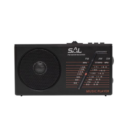 SAL RPH 1 napelemes rádió és multimédia lejátszó, hibrid töltés, 3 sávos AM-FM-SW rádió, USB/MicroSD, ~11 óra üzemidő