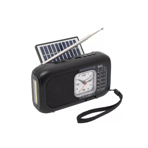SAL RPH3 napelemes rádió és multimédia lejátszó, hibrid töltés, 3 sávos, napelemes, Bluetooth, cserélhető akkumulátor