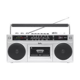   SAL RRTBRONX sztereó kazettás rádiós magnó, Bluetooth, USB, microSD, MP3, multi-felvétel és archiválás, 3-sávos rádió