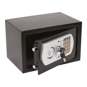   HOME SAFETREZOR digitális bútorszéf, acél, 3-8 jegyű tetszőleges kód, puha textil betét, 2 kulccsal, 310x200x200mm