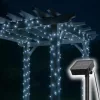Home SLC200WH szolár fényfüzér, 200db hidegfehér LED, 14m hosszúság, zöld vezeték, kültéri kivitel