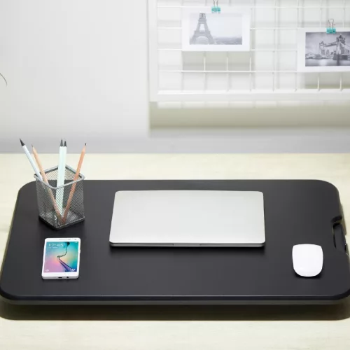 Home SST 01 ülő-álló asztali munkahely, minőségi MDF alapanyag, nagy szilárdságú acélváz, 5 magasságbeállítás, benyomható fogantyú, 67x47cm